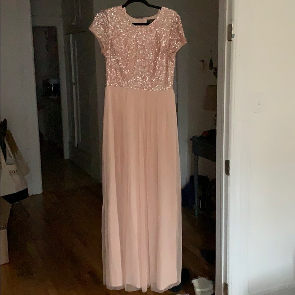 Adrianna Papell Sequined Tulle A-Line Gown